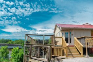 The Dam Restaurant & Lounge in Warsaw, MO with outdoor patio and river views.
