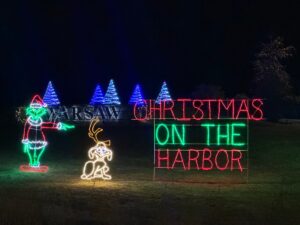 Christmas on the Harbor light display with the Grinch and Max in Warsaw, Missouri.
